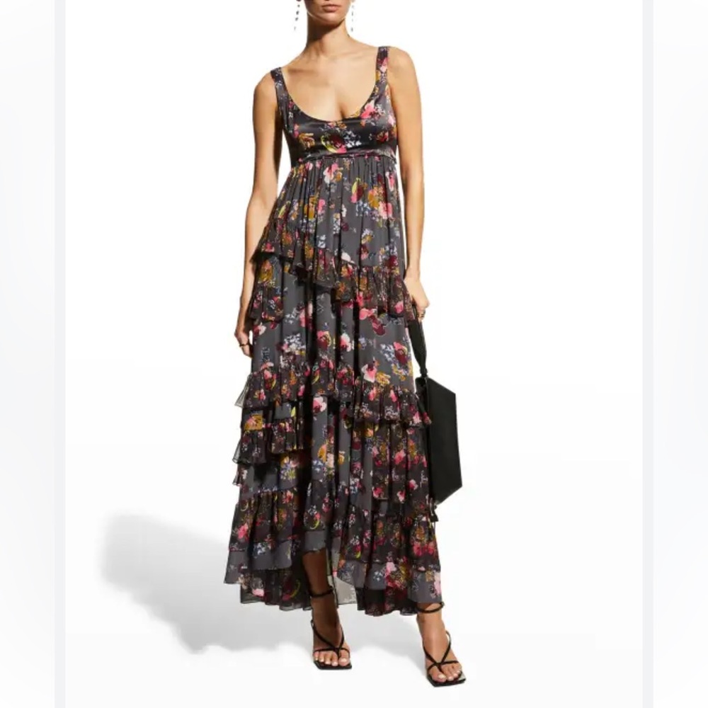 Cinq à Sept Alanis Tired ruffle Silk Dress US6 NWOT